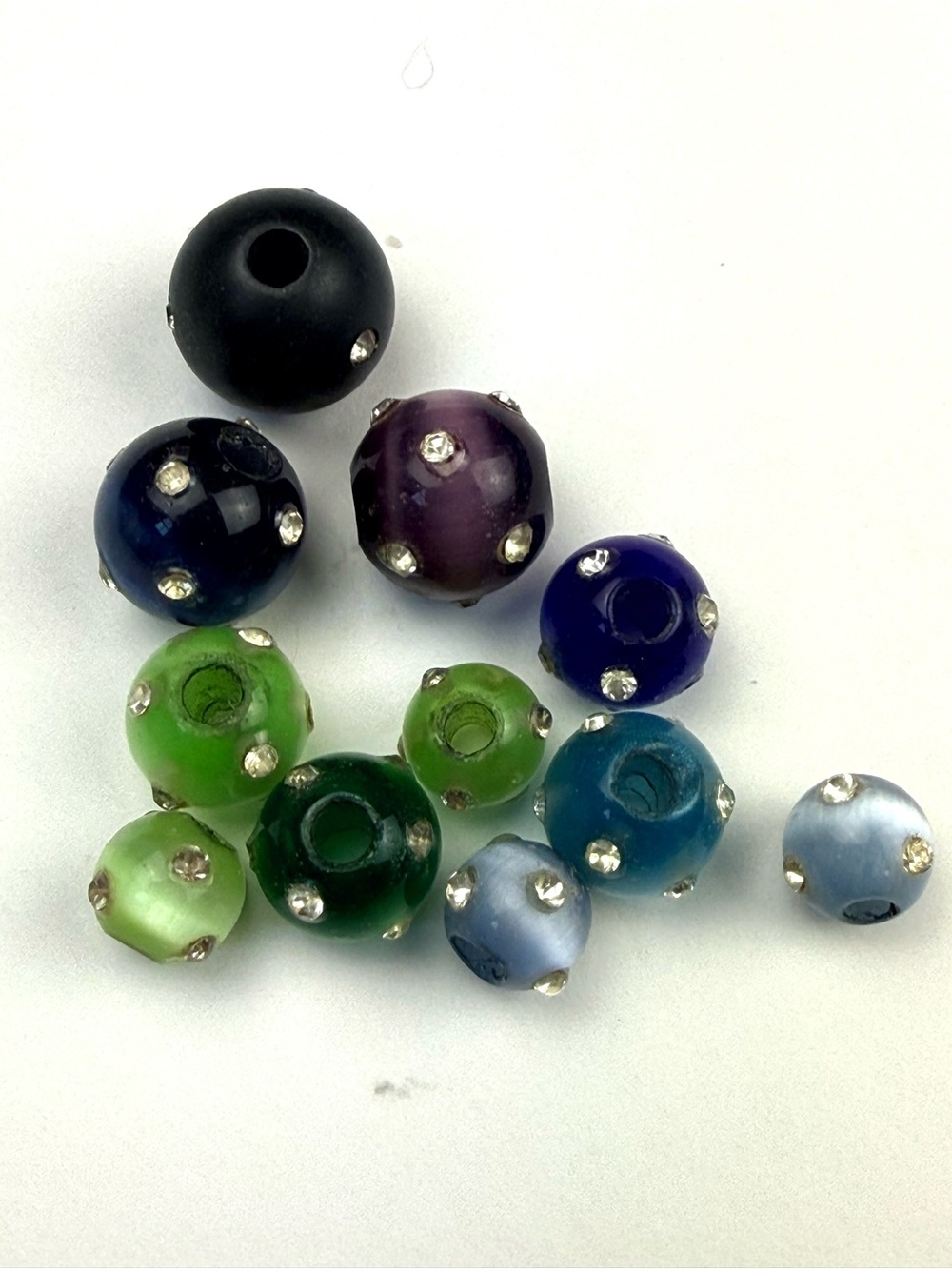 Charm Bracelet Beads - green, blue, purple